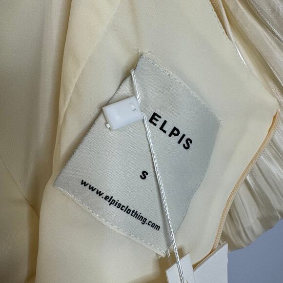 Elpis Pleated Vintage Inspired Off Shoulder Dress Ivory Gatsby Small New - Picture 12 of 13